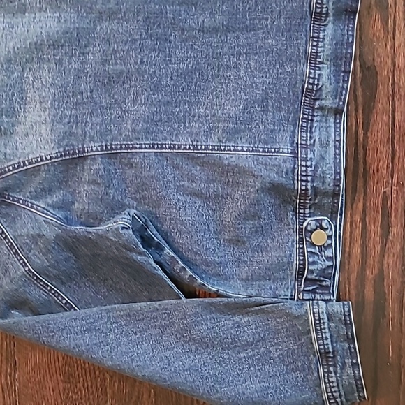 Denim 24/7 Wmns Plus 30W Blue Denim Gold Beaded Sequins Jacket Embellished Bling - Picture 10 of 16